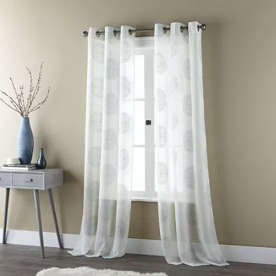 Stratford Park Sherry Grommet Top Sheer Set Of 2 Curtain Panel In Blue