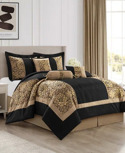 Stratford Park Sibyl Jacquard 7-pc. Comforter Set, King In Black Gold