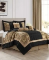 Stratford Park Sibyl Jacquard Comforter Sets In Black Gold