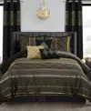 Stratford Park Tefia Geometric 9-pc. Comforter Set, Queen In Black Gold