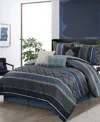 Stratford Park Tefia Jacquard Damask 7-pc. Comforter Set, California King In Blue