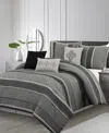 Stratford Park Tefia Jacquard Damask 7-pc. Comforter Set, Queen In Grey