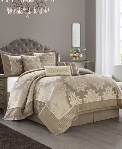 Stratford Park Therese Damask 7-pc. Comforter Set, Queen In Beige