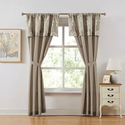 Stratford Park Thess Rod Pocket Light-filtering Set Of 2 Curtain Panel In Sand