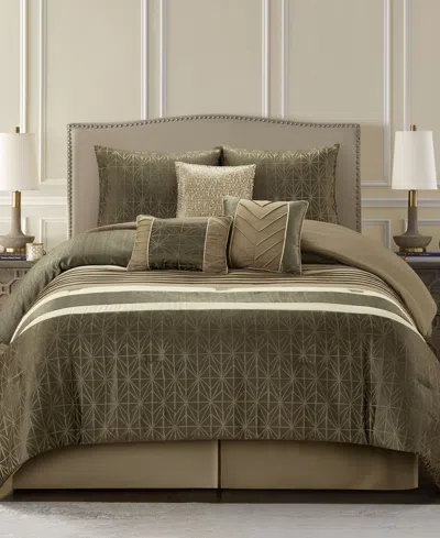 Stratford Park Trinity Geometric 9-pc. Comforter Set, King In Brown