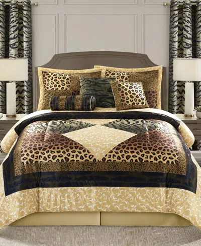 Stratford Park Tucson Animal Print 9-pc. Comforter Set, Queen In Brown