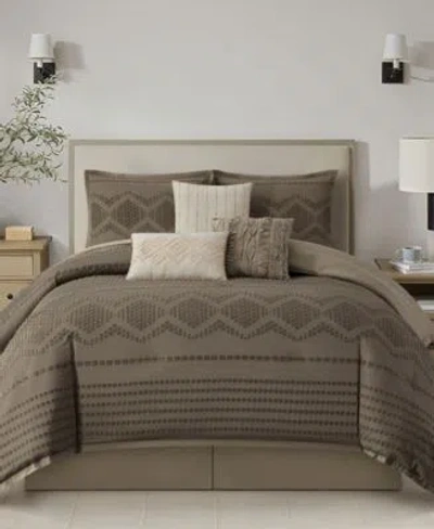 Stratford Park Waverly Geometric 7 Pc. Comforter Sets In Brown