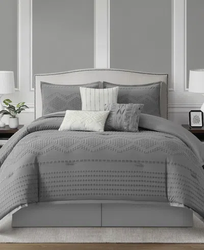 Stratford Park Waverly Geometric 7-pc. Comforter Set, California King In Gray