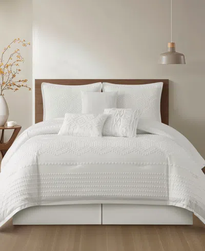Stratford Park Waverly Geometric 7-pc. Comforter Set, California King In White