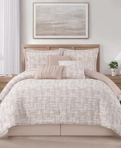 Stratford Park Yllena Geometric 7-piece Comforter Set, California King In Pink