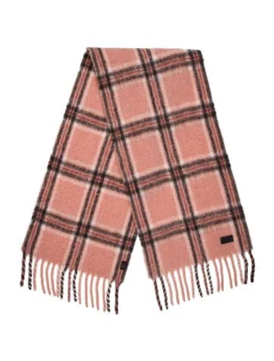 Pre-owned Strathberry Alpaca Striped Scarf In Pink