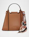 Strathberry Arkshell Leather Top-handle Bag In Tan