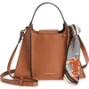 Strathberry Arkshell Top Handle Leather Bag In Brown