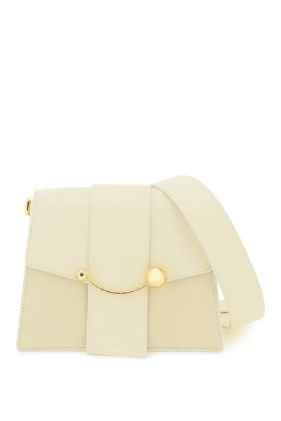Strathberry Asymmetric Leather Crossbody Handbag In White