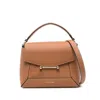 Strathberry Brown Calf Leather Handbag With Mosaic Design And Shoulder Strap Women