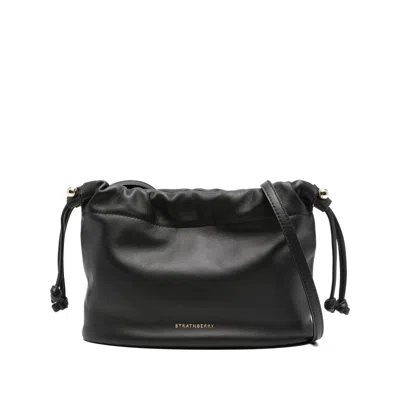 Strathberry Charlotte Drawstring Soft Nappa Black Bags
