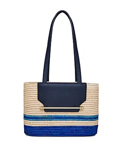 Strathberry Basket Tote In Navy Sea Blue Multi
