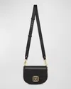 Strathberry Bay Polished Leather Crossbody Bag In Black