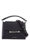 Strathberry Black Calfskin Nano Crossbody Bag With Mosaic Design In Black