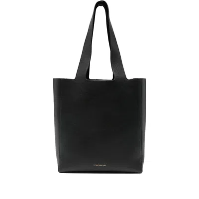 Strathberry Melody Tote Fine Grain Leather Black Bags