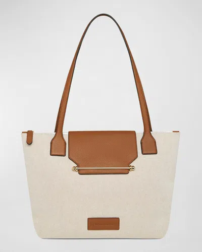 Strathberry Canvas & Leather Travel Tote Bag In Canvas Ecrutan