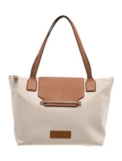 Pre-owned Strathberry Canvas Tote In Neutrals