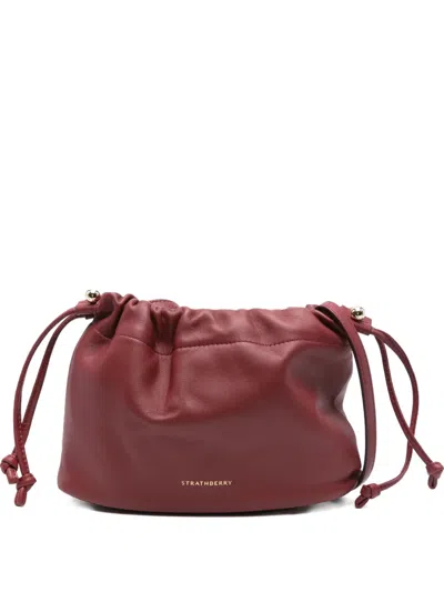 Strathberry Charlotte Drawstring Calf-leather Cross Body Bag In Red