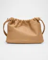 Strathberry Charlotte Drawstring Leather Clutch Bag In Caramel