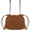 Strathberry Charlotte Drawstring Suede Crossbody Bag In Brown