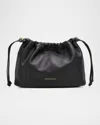 Strathberry Charlotte Midi Nappa Leather Drawstring Bag In Black