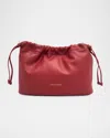 Strathberry Charlotte Midi Nappa Leather Drawstring Bag In Red
