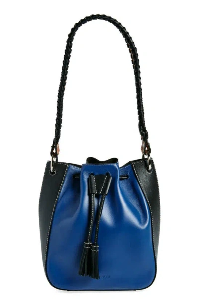 Strathberry Collagerie Bolo Colorblock Leather Bucket Bag In Gold