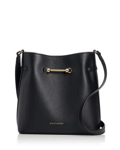 Strathberry Corda Leather Bucket Bag In Black