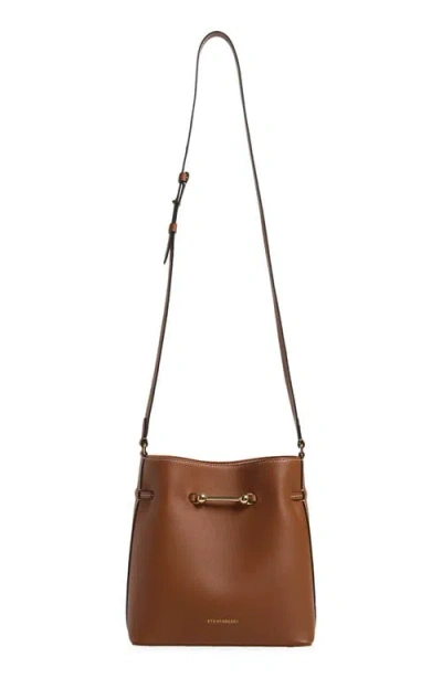 Strathberry Corda Leather Bucket Bag In Chestnut