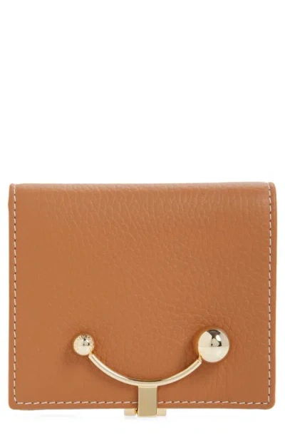 Strathberry Crescent Leather Bifold Wallet In Brown