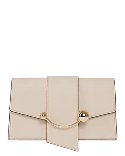 Strathberry Crescent Leather Shoulder Bag In White