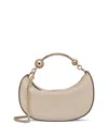 Strathberry Crescent Moon Small Leather Crossbody In Neutral