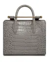 Strathberry Croc Embossed Mini Tote In Gray