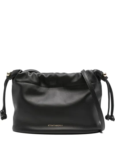 Strathberry Drawstring Bucket Bag In Black