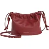 Strathberry Drawstring Leather Crossbody Bag In Burgundy