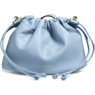 Strathberry Drawstring Napa Leather Drawstring Bucket Bag In Blue