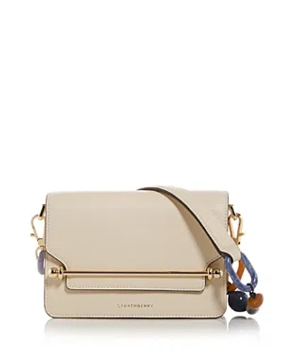 Strathberry Mini Leather East West Shoulder Bag In Vanilla