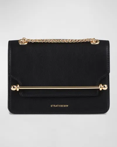 Strathberry East West Mini Leather In Black