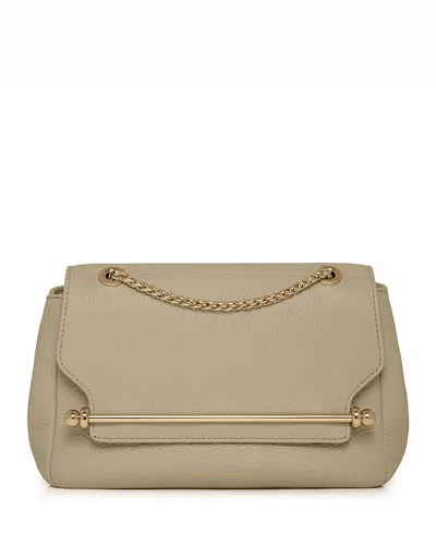 Strathberry East West Mini Leather Crossbody Bag In Neutral