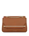 Strathberry East/west Soft Mini Leather Convertible Crossbody In Tan/light Gold