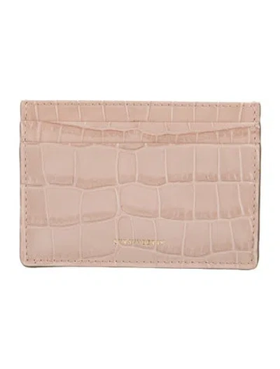 Pre-owned Strathberry Embossed Leather Animal Print Card Holder In Neutrals