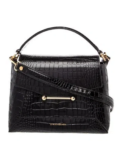 Pre-owned Strathberry Embossed Leather Mosaic 2025 In Black