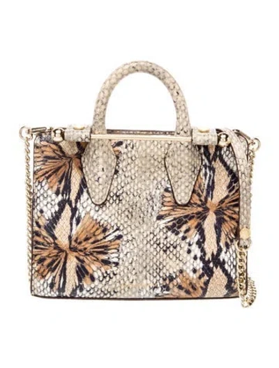 Pre-owned Strathberry Embossed Leather Nano Tote In Neutrals