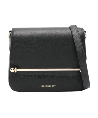 Strathberry Flip Shoulder Bag In Black
