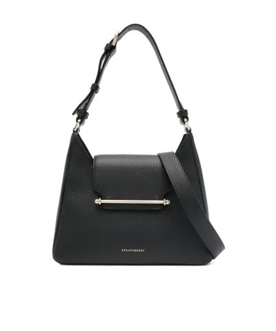Strathberry Flip Shoulder Bag In Black
